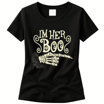 Funny Halloween I'm Her Boo Matching Couple Shirts Womens T-Shirt