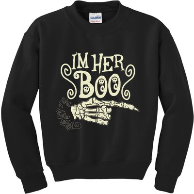 Funny Halloween I'm Her Boo Matching Couple Shirts Kids Sweatshirt