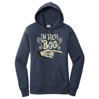 Funny Halloween I'm Her Boo Matching Couple Shirts Women's Pullover Hoodie