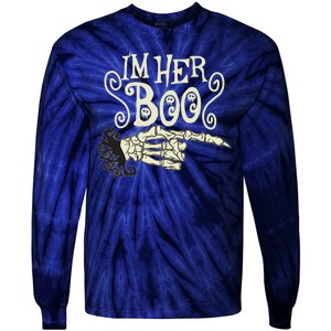 Funny Halloween I'm Her Boo Matching Couple Shirts Tie-Dye Long Sleeve Shirt