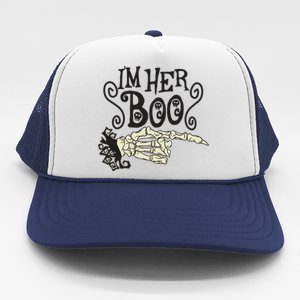 Funny Halloween I'm Her Boo Matching Couple Shirts Trucker Hat