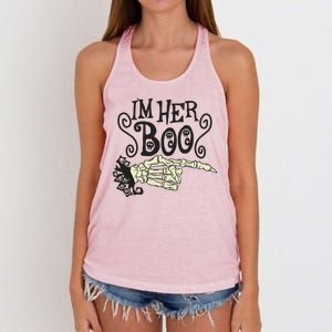 Funny Halloween I'm Her Boo Matching Couple Shirts Women's Knotted Racerback Tank