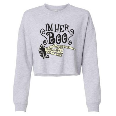 Funny Halloween I'm Her Boo Matching Couple Shirts Cropped Pullover Crew