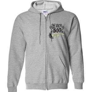 Funny Halloween I'm Her Boo Matching Couple Shirts Full Zip Hoodie