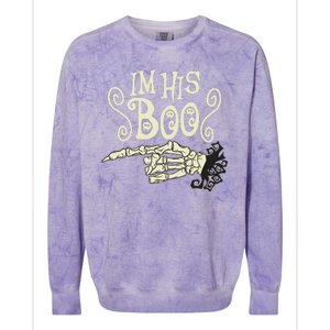 Funny Halloween I'm His Boo Matching Couple Shirts Colorblast Crewneck Sweatshirt