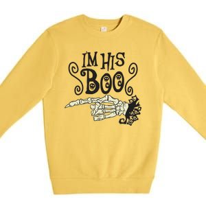 Funny Halloween I'm His Boo Matching Couple Shirts Premium Crewneck Sweatshirt