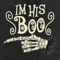 Funny Halloween I'm His Boo Matching Couple Shirts 7 Panel Mesh Trucker Snapback Hat