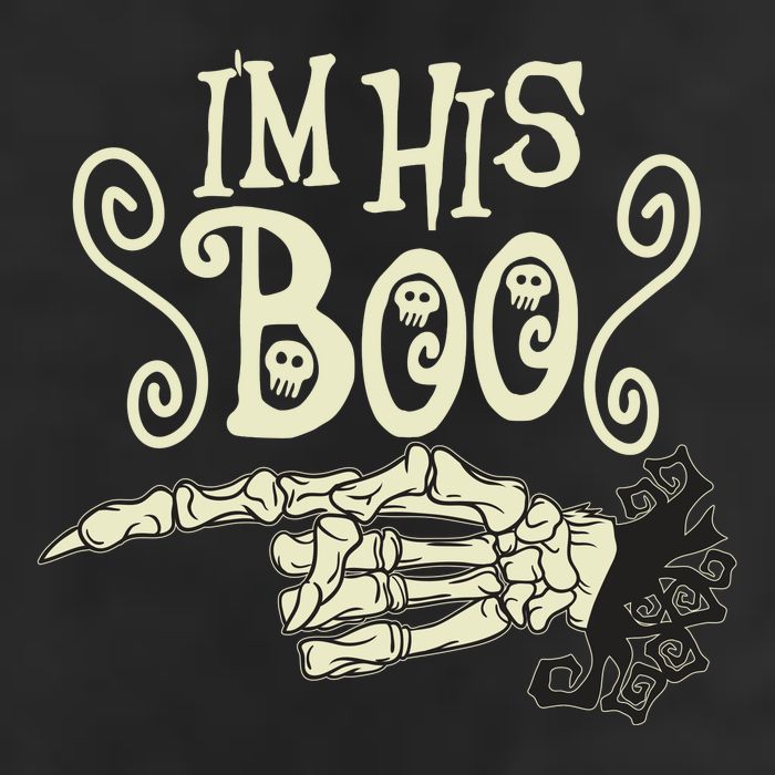 Funny Halloween I'm His Boo Matching Couple Shirts 7 Panel Mesh Trucker Snapback Hat