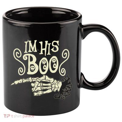 Funny Halloween I'm His Boo Matching Couple Shirts 11oz C Handle Ceramic Mug
