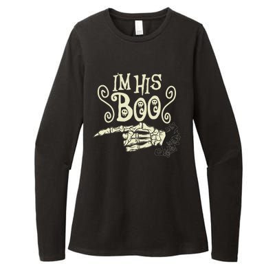 Funny Halloween I'm His Boo Matching Couple Shirts Womens CVC Long Sleeve Shirt