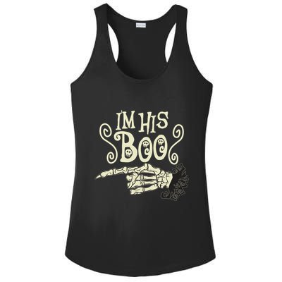 Funny Halloween I'm His Boo Matching Couple Shirts Ladies PosiCharge Competitor Racerback Tank
