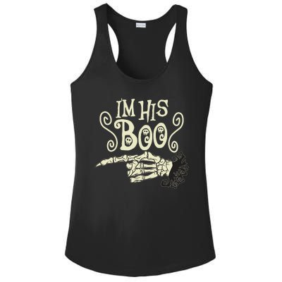 Funny Halloween I'm His Boo Matching Couple Shirts Ladies PosiCharge Competitor Racerback Tank