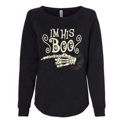 Funny Halloween I'm His Boo Matching Couple Shirts Womens California Wash Sweatshirt