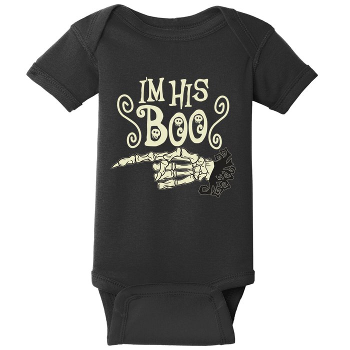 Funny Halloween I'm His Boo Matching Couple Shirts Baby Bodysuit