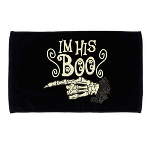 Funny Halloween I'm His Boo Matching Couple Shirts Microfiber Hand Towel