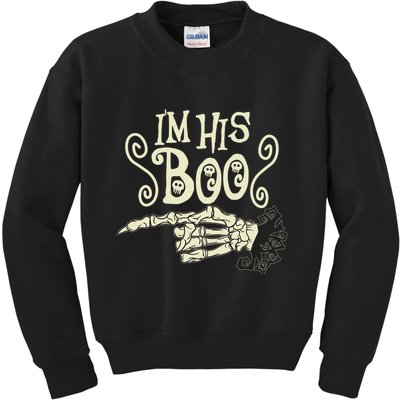 Funny Halloween I'm His Boo Matching Couple Shirts Kids Sweatshirt