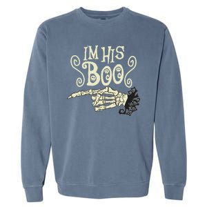 Funny Halloween I'm His Boo Matching Couple Shirts Garment-Dyed Sweatshirt