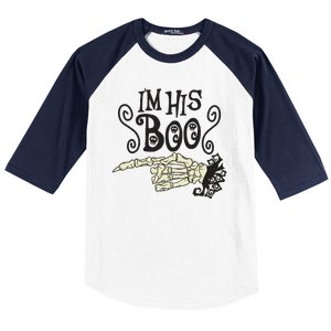 Funny Halloween I'm His Boo Matching Couple Shirts Baseball Sleeve Shirt