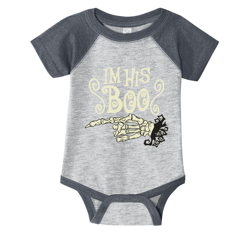 Funny Halloween I'm His Boo Matching Couple Shirts Infant Baby Jersey Bodysuit
