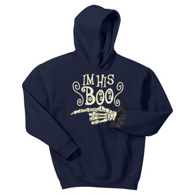 Funny Halloween I'm His Boo Matching Couple Shirts Kids Hoodie