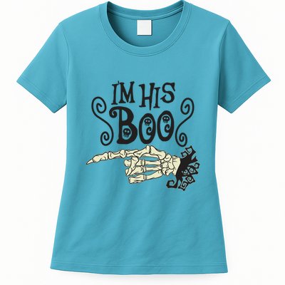 Funny Halloween I'm His Boo Matching Couple Shirts Womens T-Shirt