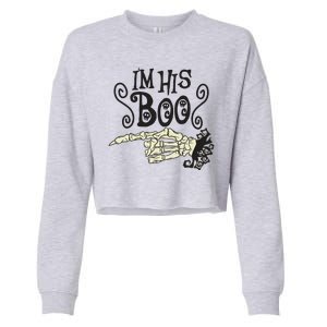 Funny Halloween I'm His Boo Matching Couple Shirts Cropped Pullover Crew