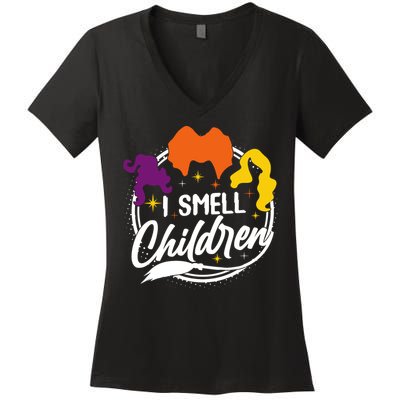 Funny Halloween I Smell Children Women's V-Neck T-Shirt