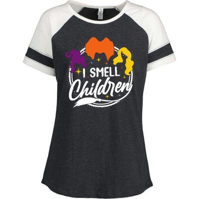 Funny Halloween I Smell Children Enza Ladies Jersey Colorblock Tee