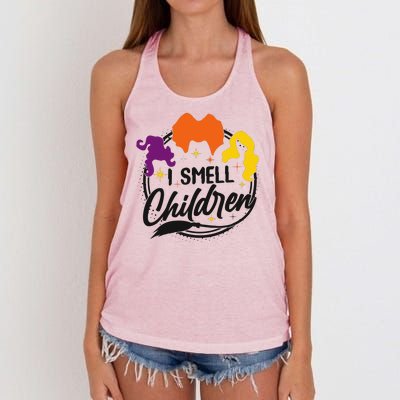 Funny Halloween I Smell Children Women's Knotted Racerback Tank