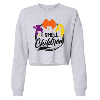 Funny Halloween I Smell Children Cropped Pullover Crew