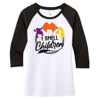 Funny Halloween I Smell Children Women's Tri-Blend 3/4-Sleeve Raglan Shirt