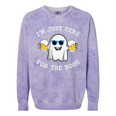 Funny Halloween IM Just Here For Boos Colorblast Crewneck Sweatshirt