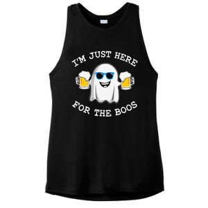 Funny Halloween IM Just Here For Boos Ladies PosiCharge Tri-Blend Wicking Tank