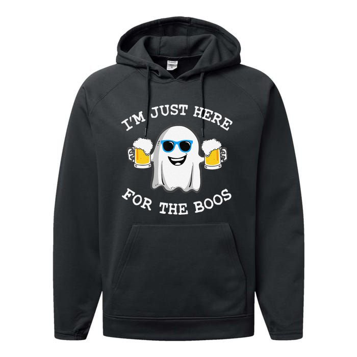 Funny Halloween IM Just Here For Boos Performance Fleece Hoodie