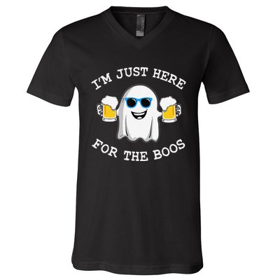 Funny Halloween IM Just Here For Boos V-Neck T-Shirt