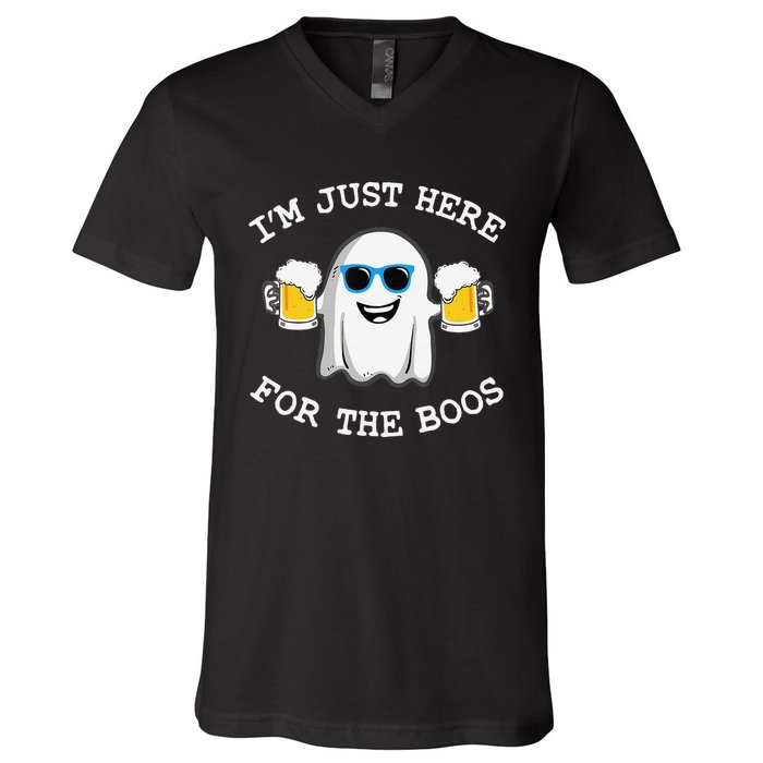 Funny Halloween IM Just Here For Boos V-Neck T-Shirt