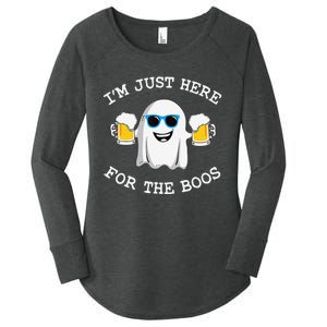 Funny Halloween IM Just Here For Boos Women's Perfect Tri Tunic Long Sleeve Shirt