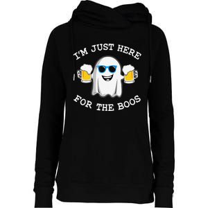 Funny Halloween IM Just Here For Boos Womens Funnel Neck Pullover Hood