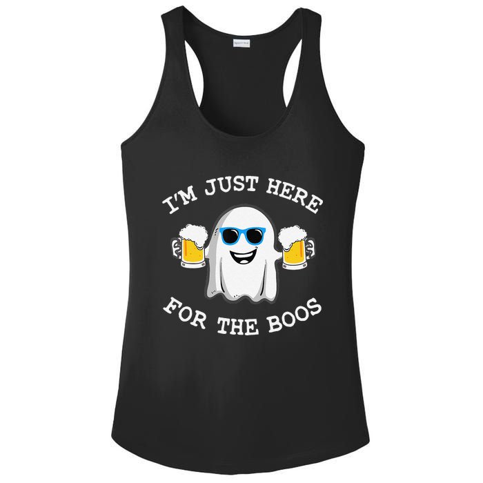 Funny Halloween IM Just Here For Boos Ladies PosiCharge Competitor Racerback Tank