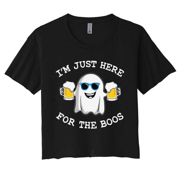 Funny Halloween IM Just Here For Boos Women's Crop Top Tee