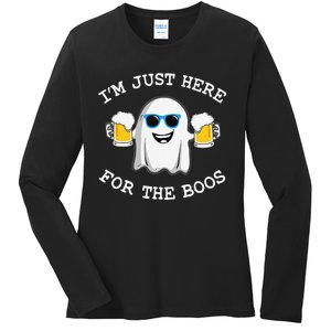 Funny Halloween IM Just Here For Boos Ladies Long Sleeve Shirt