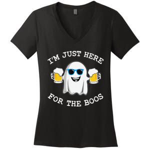 Funny Halloween IM Just Here For Boos Women's V-Neck T-Shirt