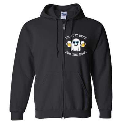 Funny Halloween IM Just Here For Boos Full Zip Hoodie