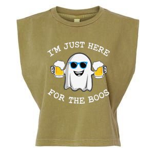 Funny Halloween IM Just Here For Boos Garment-Dyed Women's Muscle Tee