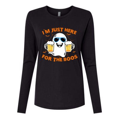 Funny Halloween Im Just Here For The Boos Costume Gift Womens Cotton Relaxed Long Sleeve T-Shirt