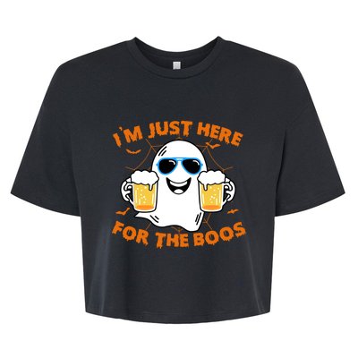 Funny Halloween Im Just Here For The Boos Costume Gift Bella+Canvas Jersey Crop Tee