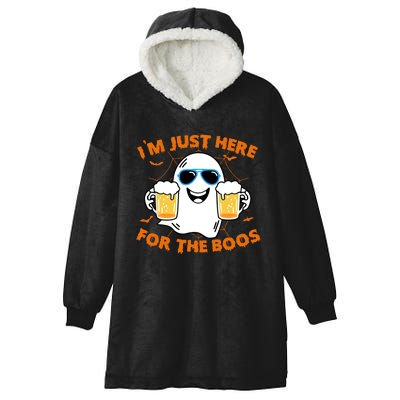 Funny Halloween Im Just Here For The Boos Costume Gift Hooded Wearable Blanket