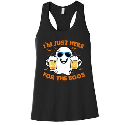 Funny Halloween Im Just Here For The Boos Costume Gift Women's Racerback Tank