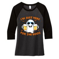 Funny Halloween Im Just Here For The Boos Costume Gift Women's Tri-Blend 3/4-Sleeve Raglan Shirt