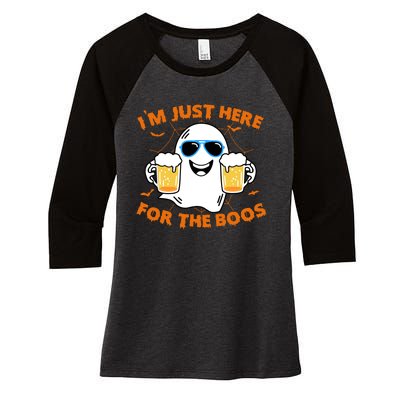 Funny Halloween Im Just Here For The Boos Costume Gift Women's Tri-Blend 3/4-Sleeve Raglan Shirt